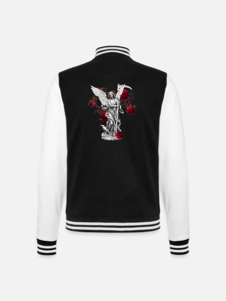 Gothic Romance Todesengel - Hoodie Shirt - College-Sweatjacke - Schwarz/Weiß