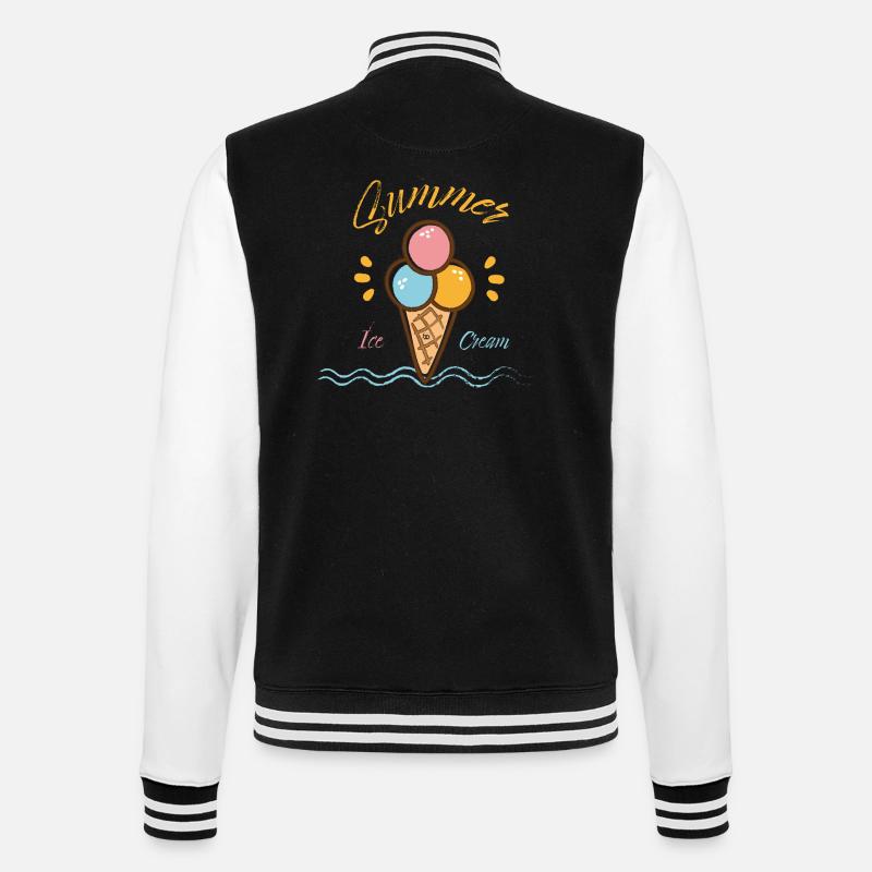Crème glacée / Graphique de Bo glacé d’été - Veste Teddy - noir/blanc