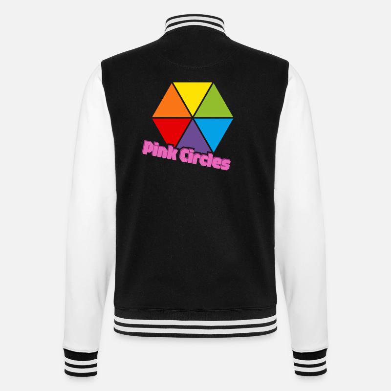 Triangles colorés Cercles roses - Veste Teddy - noir/blanc
