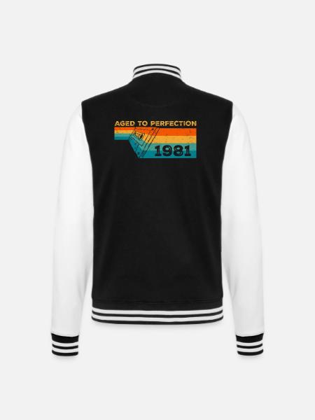 Jahrgang 1981 - Retro 1981 Geburtstagsgeschenk - College-Sweatjacke - Schwarz/Weiß