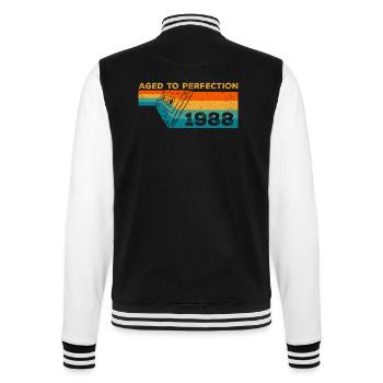 Vintage 1988 - 1988 Retro Birthday Gift - College Sweat Jacket - black/white - Back - Marisol (170cm)