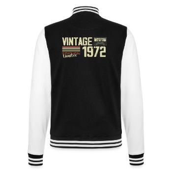 1972 Vintage Retro 1972 Geburtstagsgeschenk - College-Sweatjacke - Schwarz/Weiß - Hinten - Marisol (170cm)