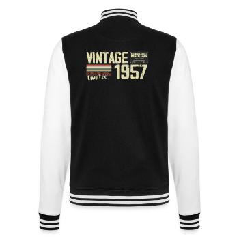 1957 Vintage Rétro Cadeau D'anniversaire 1957 - Veste Teddy - noir/blanc - Dos - Marisol (170cm)