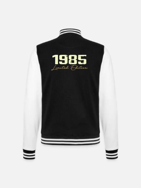 1985 Limitierte Auflage - 1985 Geburtstagsgeschenk - College-Sweatjacke - Schwarz/Weiß