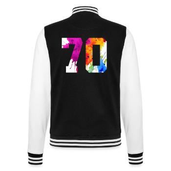 NUMMER 70 JAHRE ALT 70. GEBURTSTAG - College-Sweatjacke - Schwarz/Weiß - Hinten - Marisol (170cm)