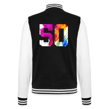 NUMÉRO 50 ANS 50E ANNIVERSAIRE - Veste Teddy - noir/blanc - Dos - Marisol (170cm)