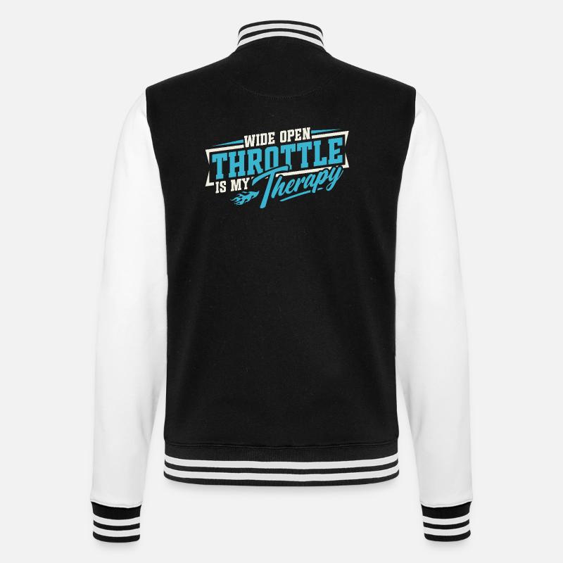 Full throttle is my therapy - College Sweat Jacket - black/white