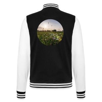 Landschaft mit Blumen im Sonnenlicht - College-Sweatjacke - Schwarz/Weiß - Hinten - Marisol (170cm)