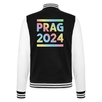 Prag 2024 Bunt Urlaub Team - College-Sweatjacke - Schwarz/Weiß - Hinten - Marisol (170cm)