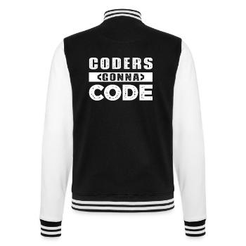 Programmier Witz - College-Sweatjacke - Schwarz/Weiß - Hinten - Marisol (170cm)