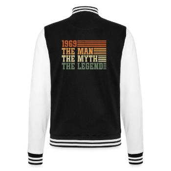 1969 Vintage homme mythe légende anniversaire - Veste Teddy - noir/blanc - Dos - Marisol (170cm)