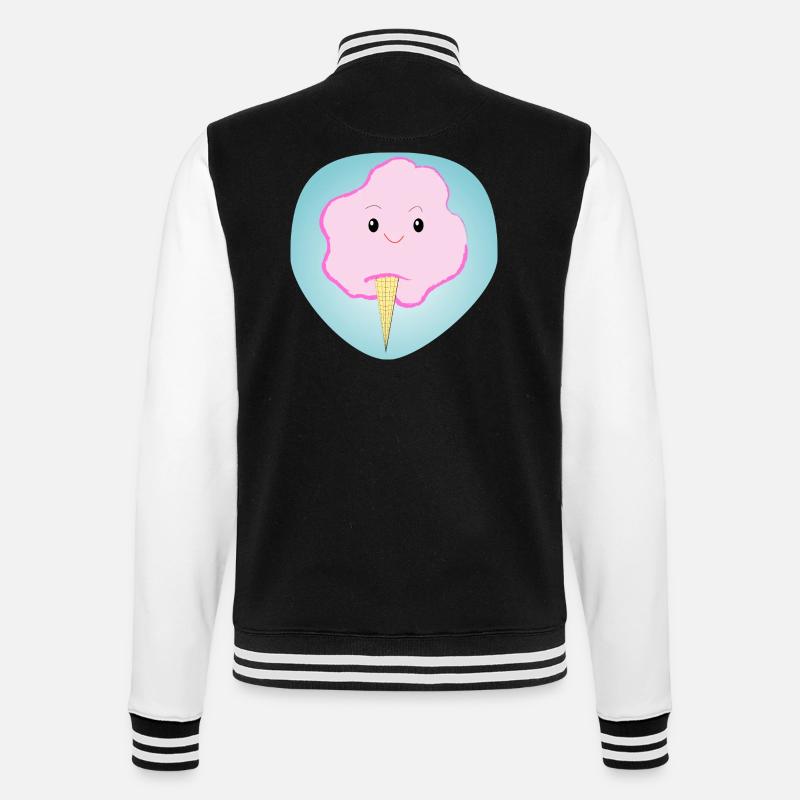 Fröhliche Zuckerwatte - Geschenk - Geschenkidee - College-Sweatjacke - Schwarz/Weiß