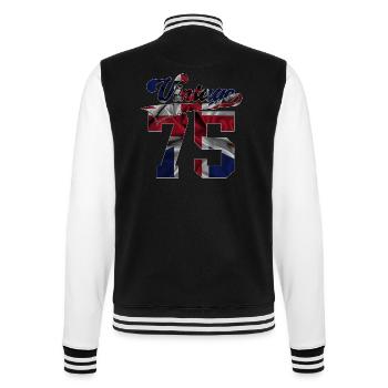 51ST BIRTHDAY UK VINTAGE 1975 - College Sweat Jacket - black/white - Back - Marisol (170cm)