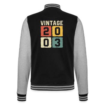 Vintage 2003 Geboren 2003 - College-Sweatjacke - Schwarz/Grau meliert - Hinten - Marisol (170cm)