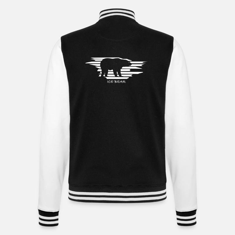 Polar bear - College Sweat Jacket - black/white