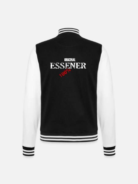 Original Essener 100% - College-Sweatjacke - Schwarz/Weiß