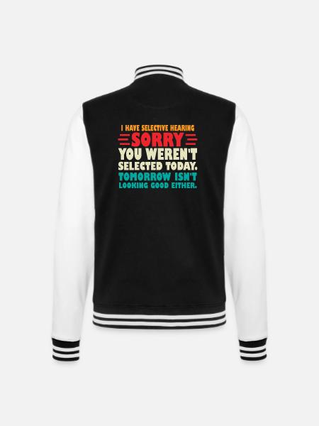 J’ai une audition sélective Désolé que vous n’ayez pas été sélectionné - Veste Teddy - noir/blanc