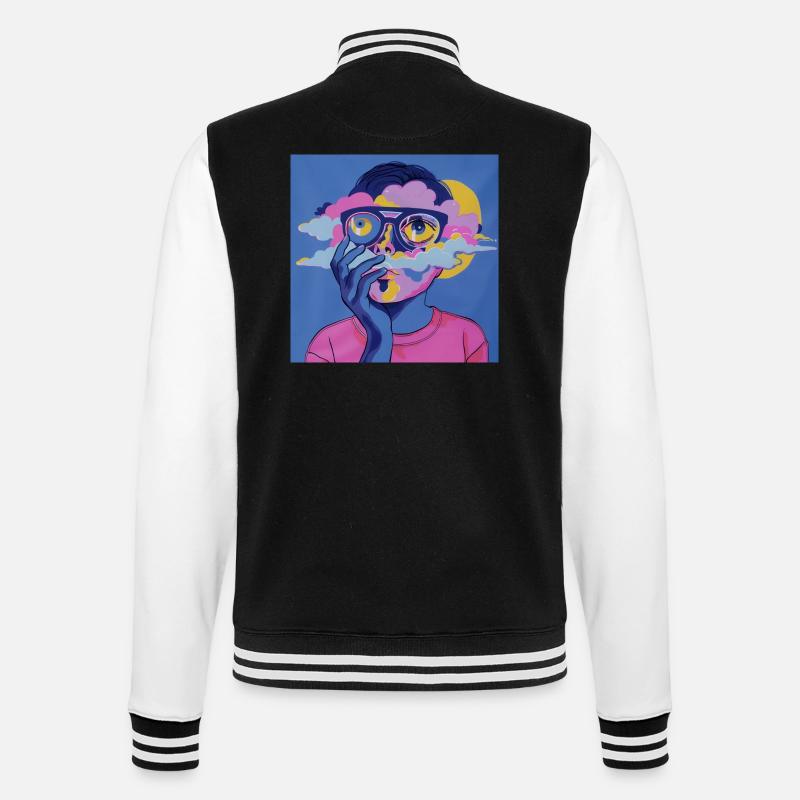 Visage psychédélique - Veste Teddy - noir/blanc
