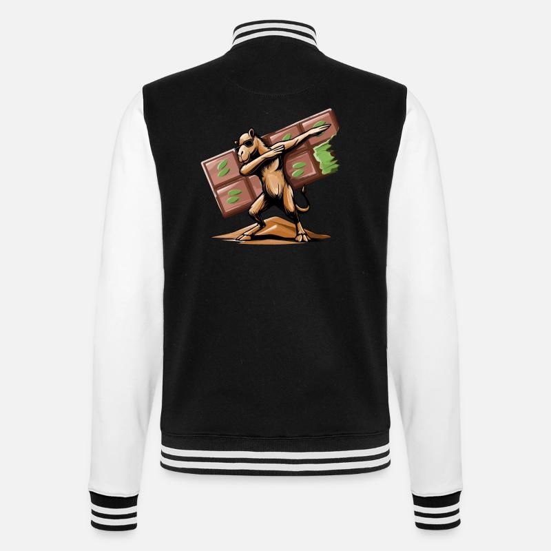 Dabbing Dromedar und Dubai-Vibes - College-Sweatjacke - Schwarz/Weiß