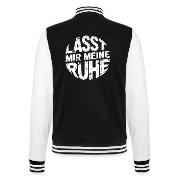 Lasst mir meine Ruhe - einfach in Ruhe lassen - College-Sweatjacke - Schwarz/Weiß - Hinten - Marisol (170cm)