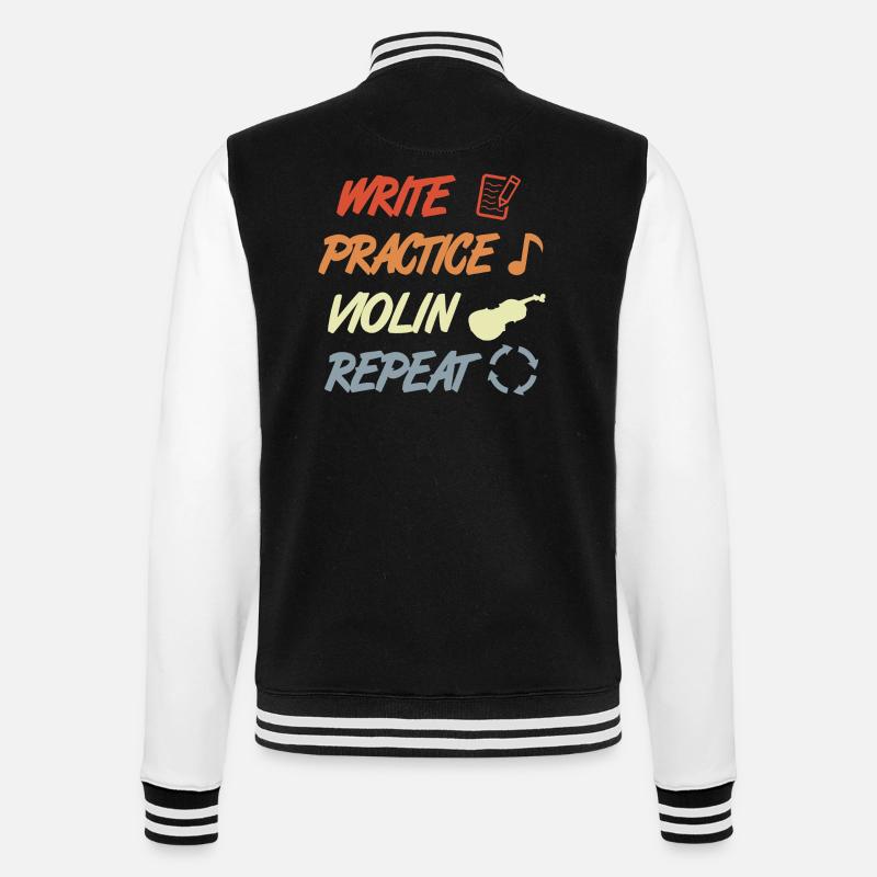 Write Practice Violin Repeat - College Sweat Jacket - black/white