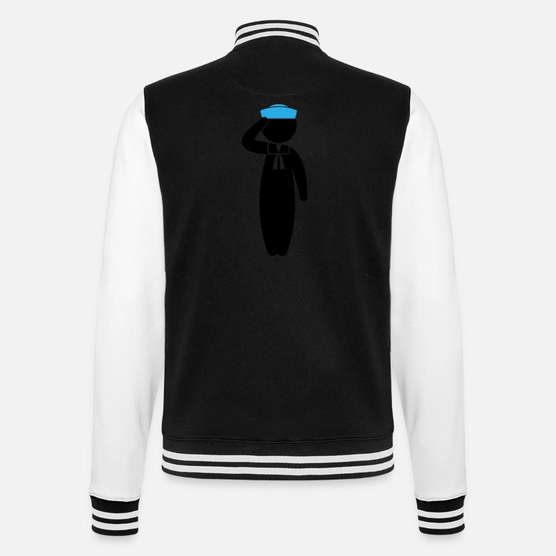 Ein salutierender Matrose - College-Sweatjacke - Schwarz/Weiß