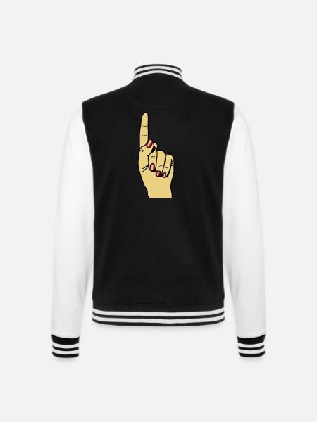 zeigefinger - College Sweat Jacket - black/white