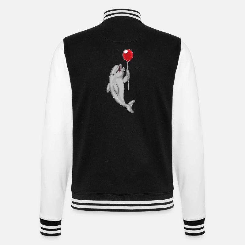 Ballon dauphin - Veste Teddy - noir/blanc
