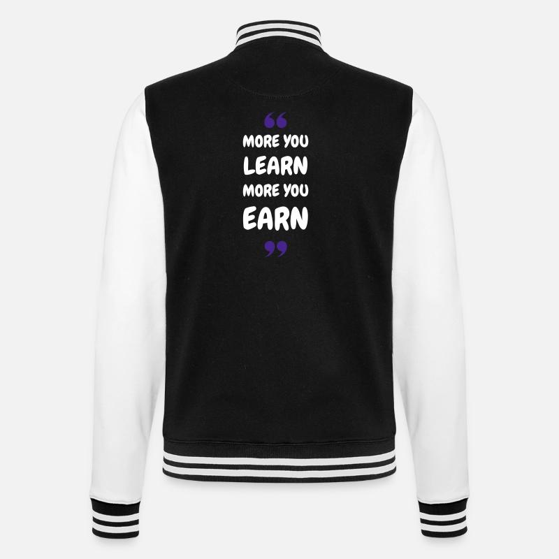 Plus vous apprenez, plus vous gagnez - Veste Teddy - noir/blanc