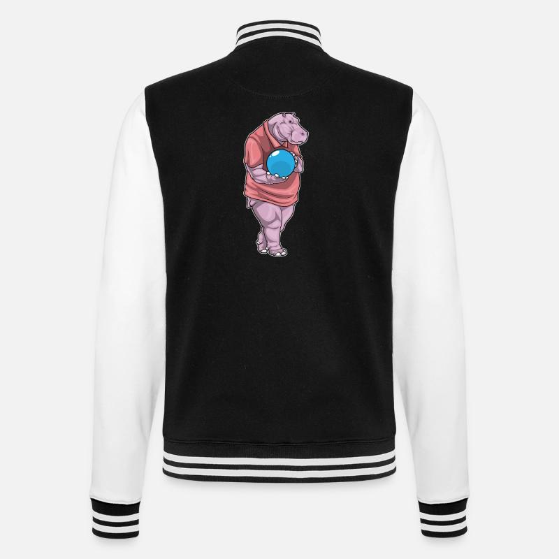 Hippo Bowling Bowling Ball - College Sweat Jacket - black/white