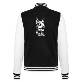 Loved by a Doberman Dog Saying Doberman Wilsigns - College Sweat Jacket - black/white - Back - Marisol (170cm)