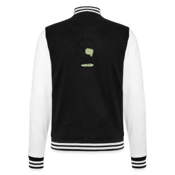 Weltkugel Südamerika grüner Lineart Kontinent - College-Sweatjacke - Schwarz/Weiß - Hinten - Marisol (170cm)