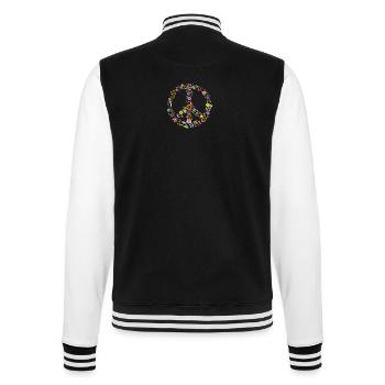 Floral Peace - College-Sweatjacke - Schwarz/Weiß - Hinten - Marisol (170cm)
