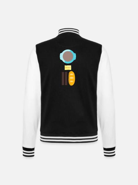 Breakfast in Taizé - College-Sweatjacke - Schwarz/Weiß