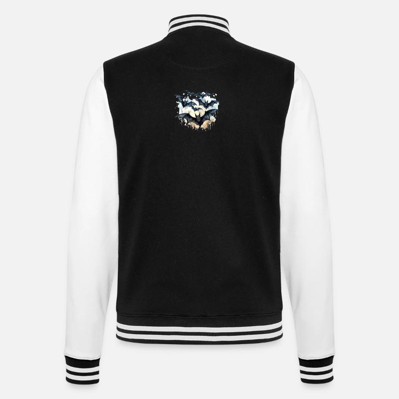 Fledermäuse - College-Sweatjacke - Schwarz/Weiß