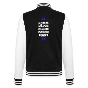 Komm wir gehen zusammen den Bach runter - College-Sweatjacke - Schwarz/Weiß - Hinten - Marisol (170cm)