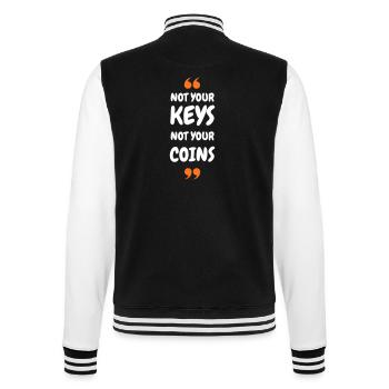 Bitcoin 2025 Security - Not Your Keys Not Your Coi - College-Sweatjacke - Schwarz/Weiß - Hinten - Marisol (170cm)