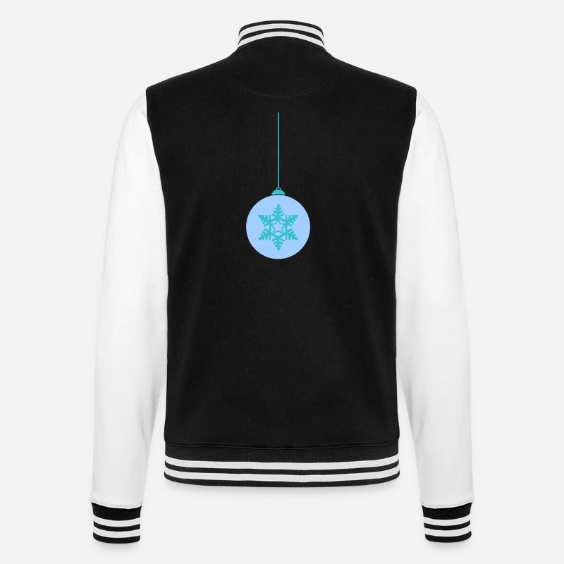 Weihnachtskugel Schneeflocken Blau Ornament - College-Sweatjacke - Schwarz/Weiß
