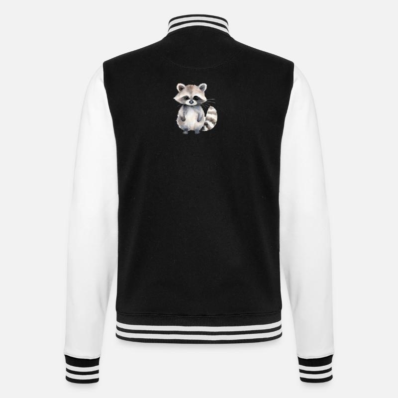 Waschbär Lena - College-Sweatjacke - Schwarz/Weiß