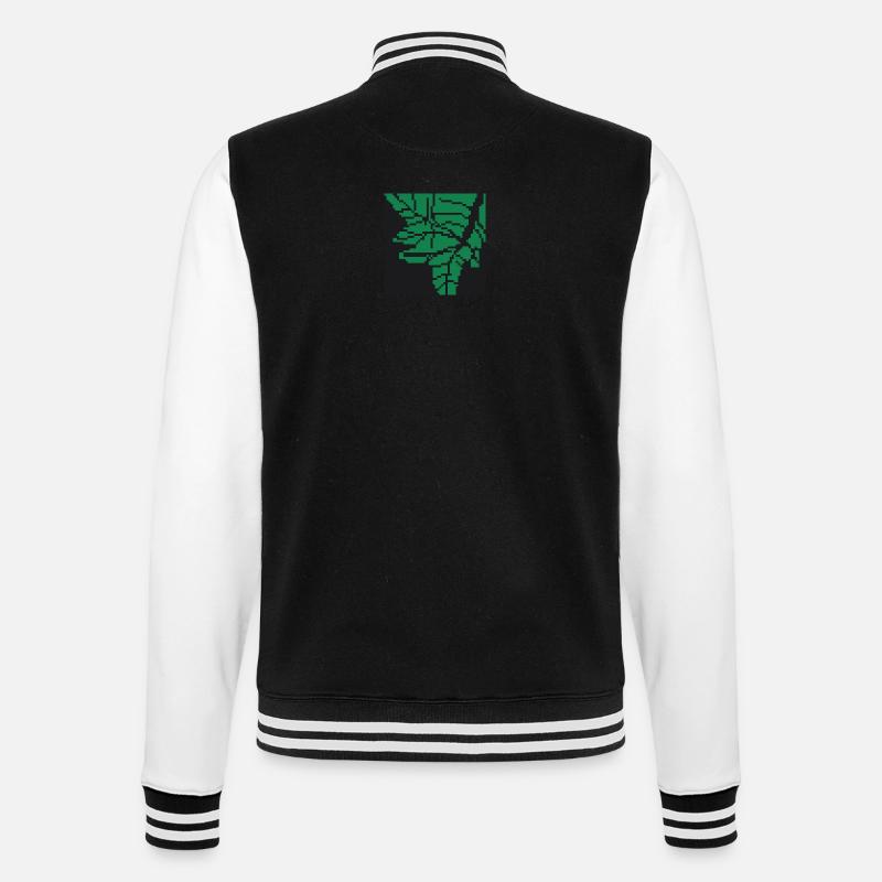 Feuille pixel art - Veste Teddy - noir/blanc