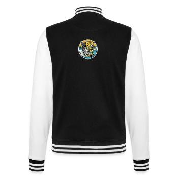 a cat and dogs surfing together: best friends - College Sweat Jacket - black/white - Back - Marisol (170cm)