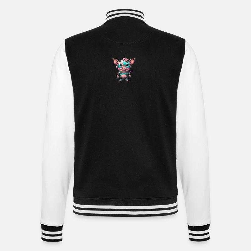 Cochon robot - Veste Teddy - noir/blanc