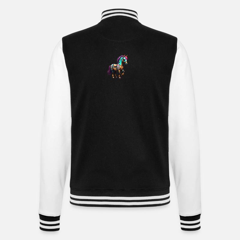 Robot Cheval - Veste Teddy - noir/blanc