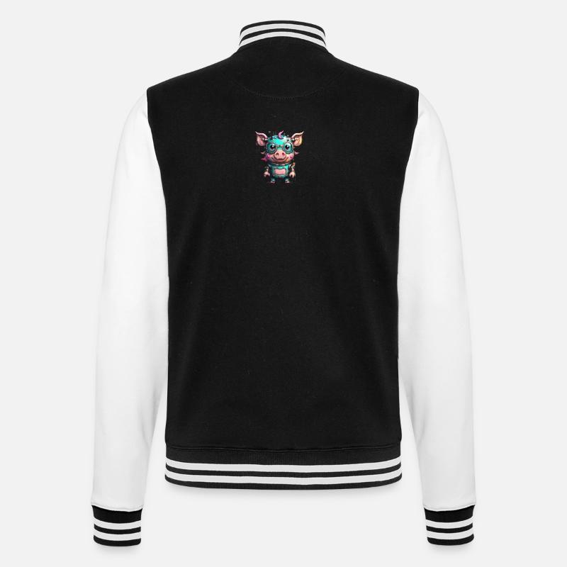 Cochon robot - Veste Teddy - noir/blanc