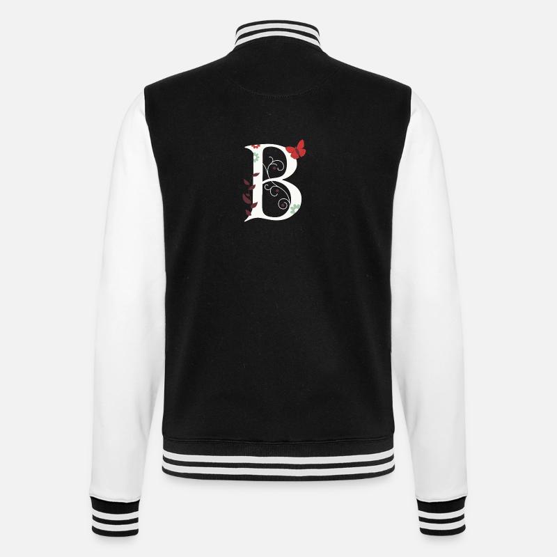 Buchstabe B Monogramm Retro - College-Sweatjacke - Schwarz/Weiß