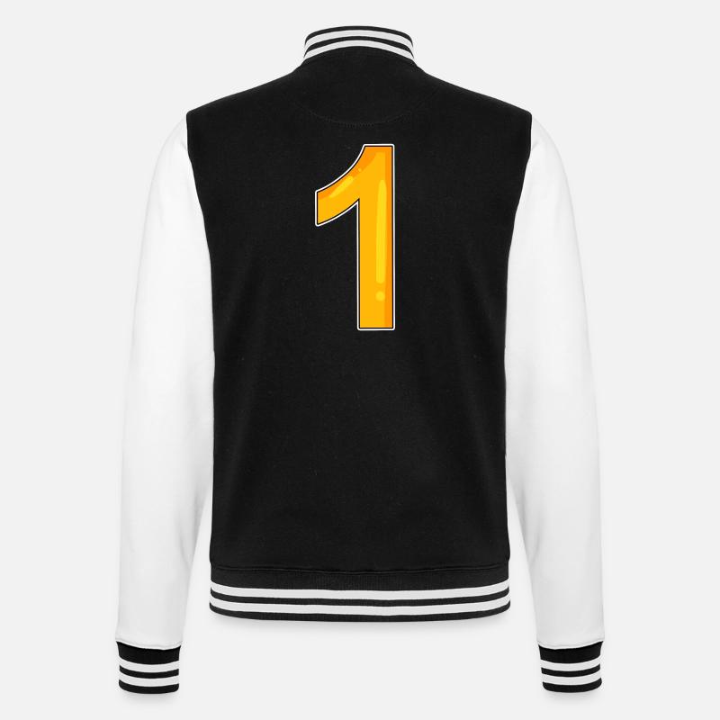 1 - College Sweat Jacket - black/white