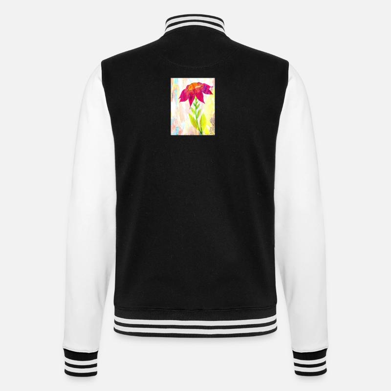 Eine Blume - College-Sweatjacke - Schwarz/Weiß