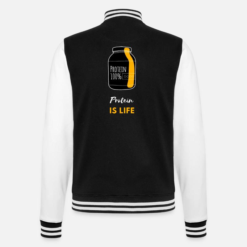 La protéine, c’est la vie 1 - Veste Teddy - noir/blanc