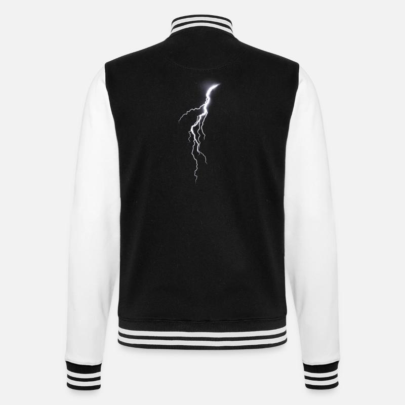 Lightning Bolt Blitz - College-Sweatjacke - Schwarz/Weiß