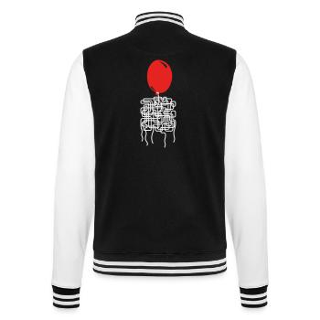 Ballonyrinth Ballon-Faden-Labyrinth - College-Sweatjacke - Schwarz/Weiß - Hinten - Marisol (170cm)